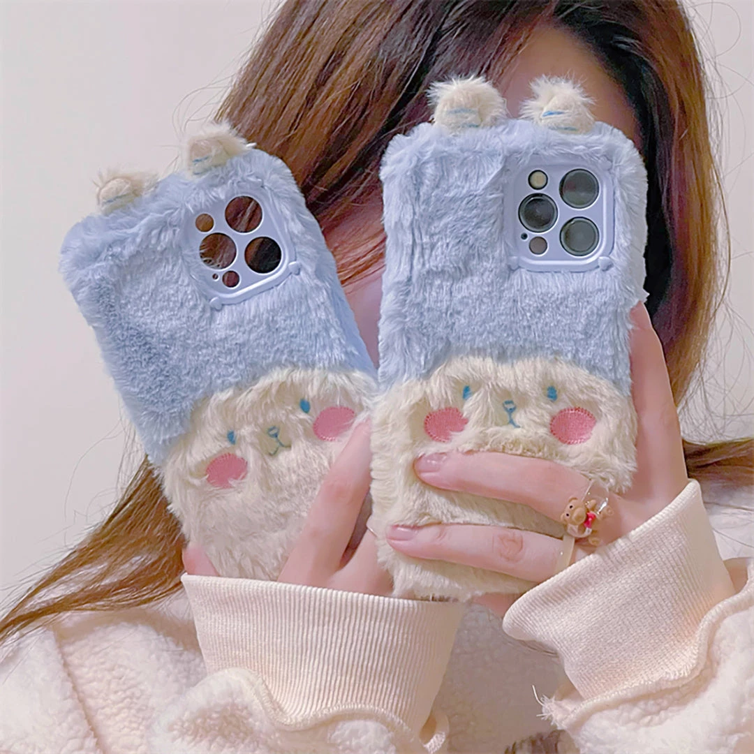 Juwas Fluffy Cartoon Sheep Embroidery IPhone Case ACCESSORIES 4 Juwas Fluffy Cartoon Sheep Embroidery IPhone Case ACCESSORIES