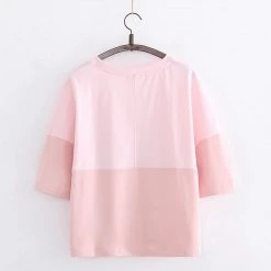 Juwas Bunny Emoji Japanese Print Loose T-Shirt