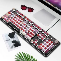 Juwas.com Online Store Kawaii Punk Gaming Wired Mechanical Keyboard For Mac, Windows