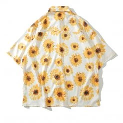 Juwas Sunflowers Printed Vintage Loose T-shirt