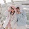 -Juwas Maruko Embroidery Fur Hoodie Coat NEW ARRIVAL