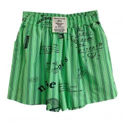 Juwas NEW ARRIVAL Stripe Graffiti-art Green Shirt Short Streetwear 19 Juwas NEW ARRIVAL Stripe Graffiti-art Green Shirt Short Streetwear