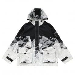 Juwas Retro Black Color Splash Oversize Jacket 15 Juwas Retro Black Color Splash Oversize Jacket