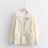 Juwas Korean Cream Knitted Cardigan Sweater CLOTHING