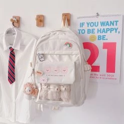 Juwas NEW ARRIVAL Bears Print Pocket School Backpack
