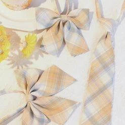 Juwas NEW ARRIVAL School Yellow Plaid JK Uniform Bow Ties & Ties
