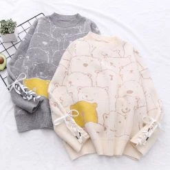 Juwas NEW ARRIVAL Cute Bears Loose Sweater