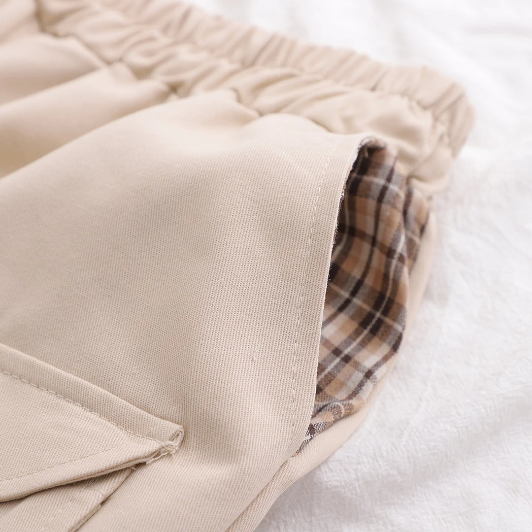 Juwas NEW ARRIVAL Kawaii Bear Folded Plaid Jogging Pants 8 Juwas NEW ARRIVAL Kawaii Bear Folded Plaid Jogging Pants