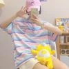 Juwas NEW ARRIVAL Candy Color Cotton Loose T-shirt