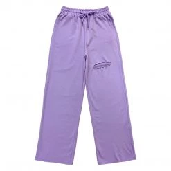 Juwas High Waist Ripped Loose Trouser