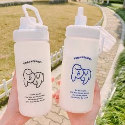 Juwas Kawaii Puppy White Water Bottle