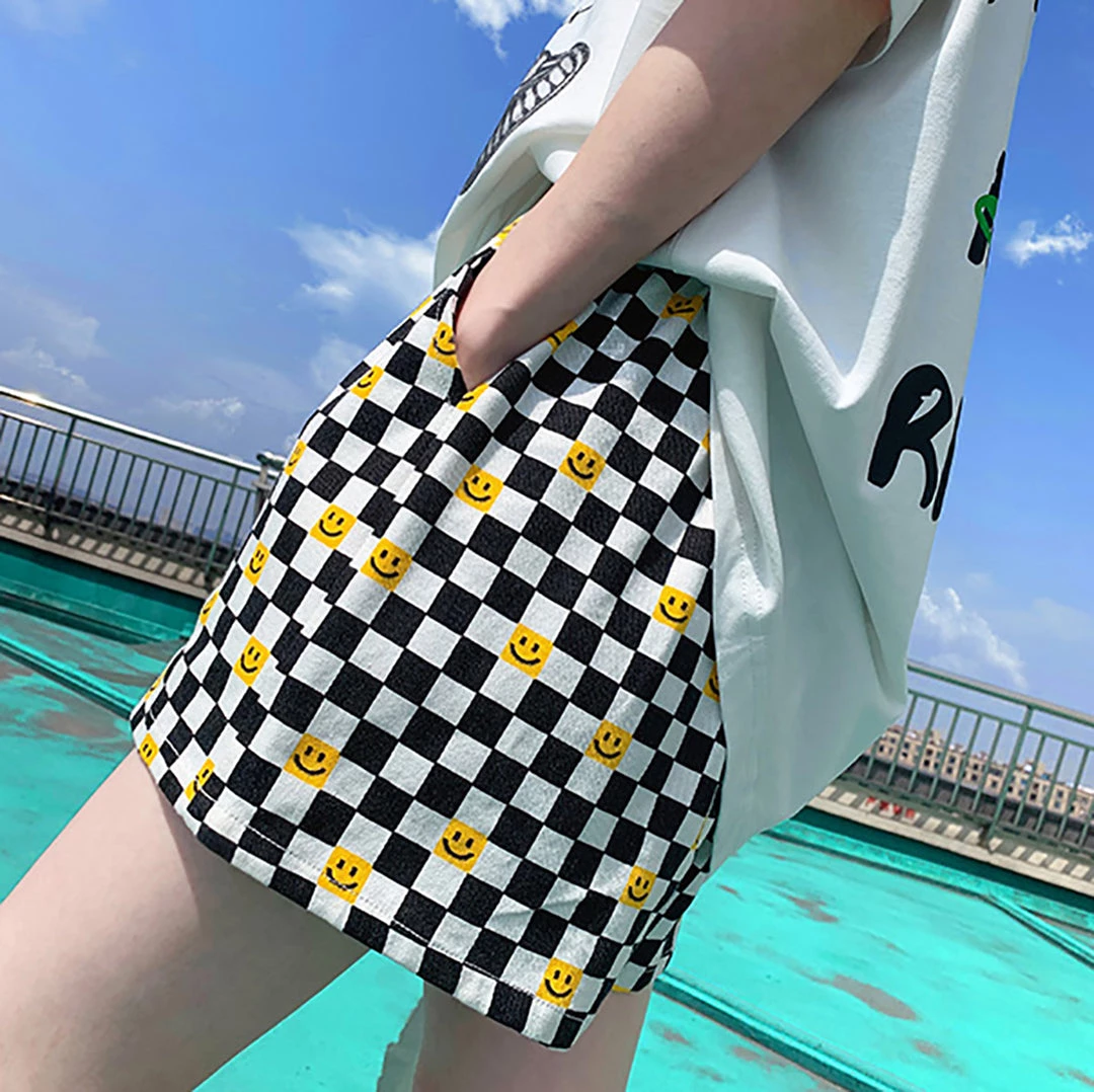 Juwas Smile Plaid High Waist Shorts 6 Juwas Smile Plaid High Waist Shorts