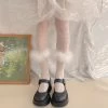 Juwas NEW ARRIVAL Fairy Puff Feathers Lace Net Lolita Tights