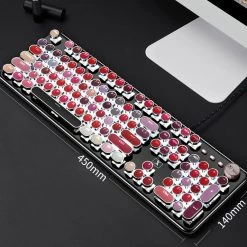 Juwas.com Online Store Kawaii Punk Gaming Wired Mechanical Keyboard For Mac, Windows