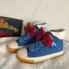 Juwas Princess Blue Red Bow High Ankle Sneaker Shoes