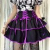 Juwas Gothic Lolita Lace Waist Ruffle Mini Skirt
