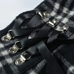 Juwas Punk Grunge Plaid High-Waisted Mini Skirt NEW ARRIVAL