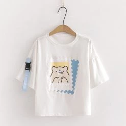 Juwas Stamp Bear Print T-shirt Shorts NEW ARRIVAL
