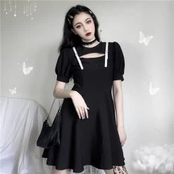 Juwas Gothic Hollow Out Oversize Dress