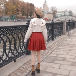 -Juwas NEW ARRIVAL Lolita Girl Fashion Ruffles Long Sleeved Blouse