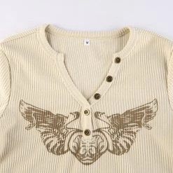 Juwas NEW ARRIVAL Angel Heart Print Long Sleeve T-Shirt