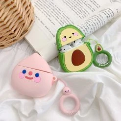 Juwas.com Online Store Kawaii Avocado Design Protective Case For Airpods 1 2 NEW ARRIVAL