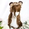Juwas Dark Brown Bangs Long Wigs Fashion & Beauty