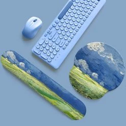 Juwas NEW ARRIVAL Oil Painting Mousepad Bracer And Keyboard Wrist Rest