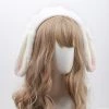 Juwas White Rabbit Ears Beret Hat