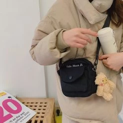 Juwas Mini Basic Sling Bag With Mini Bear Pendant