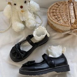Juwas NEW ARRIVAL Lolita Front Bow Round Shoes