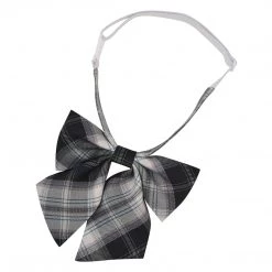 Juwas CLOTHING Goth Black Plaid JK Uniform Bow Ties & Tie