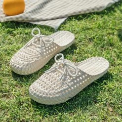 Juwas NEW ARRIVAL Kawaii Weaved Pastels Slip-On Slippers