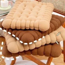 Juwas NEW ARRIVAL Chocolate Biscuit Seat Cushion Pillow