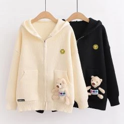 Juwas CLOTHING Bear Doll Packet Cardigan Sweater