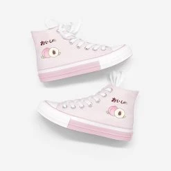 Juwas Japanese Harajuku Pink Peach High-Cut Sneakers