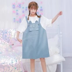 Juwas Japanese Kitten Fake Jumper Dress