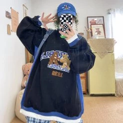 Juwas Sweet Playful Bears Oversized Sweatshirt NEW ARRIVAL