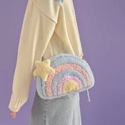 Juwas Rainbow Plush Crossbody Bag