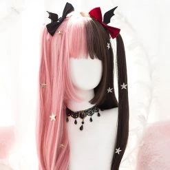 Juwas Harajuku Pink Brown Straight Wig