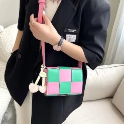 Juwas Color Block Knit Crossbody Bag NEW ARRIVAL