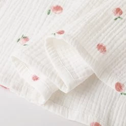 Juwas Cherry Print Cotton Short Sleeve Pajamas Dress CLOTHING