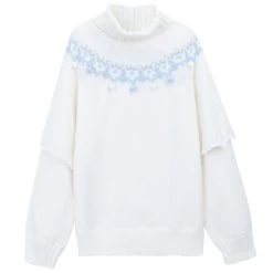 -Juwas Simple Pastel Winter Season Mockneck Top NEW ARRIVAL