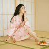 Juwas Pink Peach Japanese Midi Robe NEW ARRIVAL