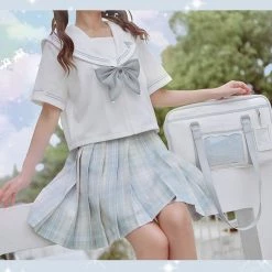 Juwas NEW ARRIVAL JK School Girl Navy Collar Top