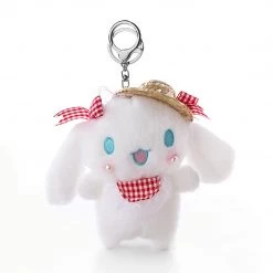 Juwas Adorable White Bunny Summer Hat Keychain