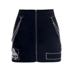 Juwas NEW ARRIVAL Gothic Chain High Waist Skirt 13 Juwas NEW ARRIVAL Gothic Chain High Waist Skirt