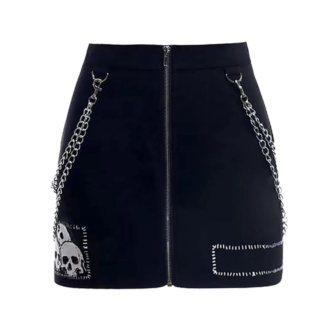 Juwas NEW ARRIVAL Gothic Chain High Waist Skirt 8 Juwas NEW ARRIVAL Gothic Chain High Waist Skirt