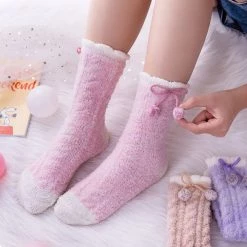 Juwas.com Online Store Kawaii Coral Fleece Warm Socks NEW ARRIVAL