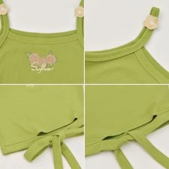 Juwas Kawaii Flower Sleeveless Crop Tank Top